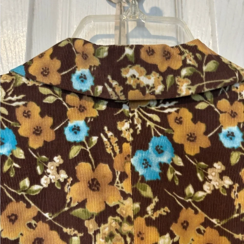 Liz Claiborne “First Issue “ NWOT Lightweight Corduroy Tan/Brown Floral Blazer - Picture 5 of 7